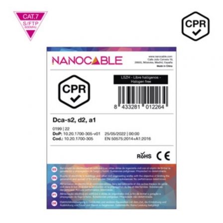 Nanocable Bobina de Cable de Red CAT.7 LSZH SFTP PIMF AWG23, 305m, Naranja Nanocable Bobina de Cable de Red CAT.7 LSZH SFTP PIMF AWG23, 305m, Naranja